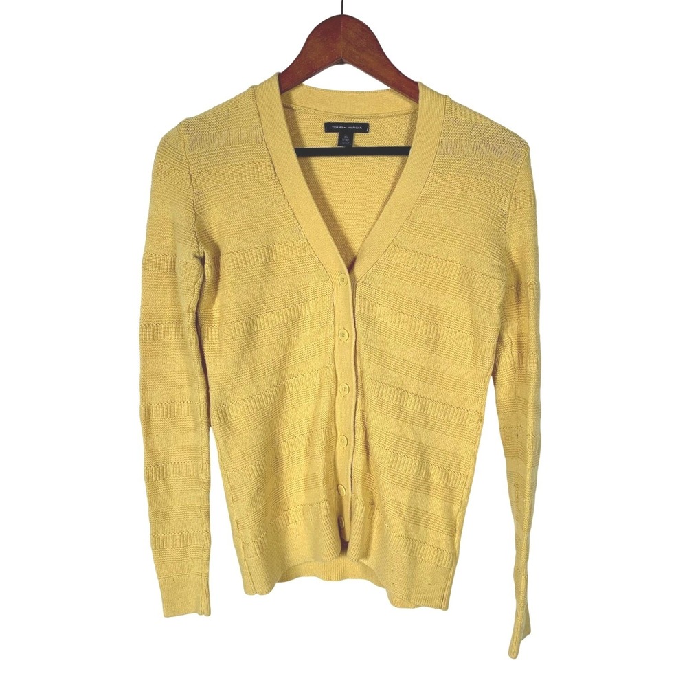 Tommy Hilfiger Yellow Cardigan Sweater‎ Size XS